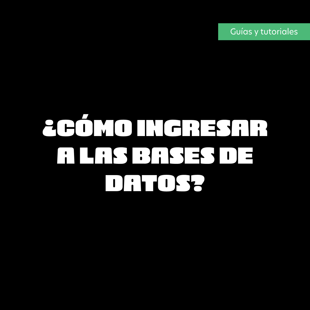 ¿Cómo ingresar a las bases de datos?