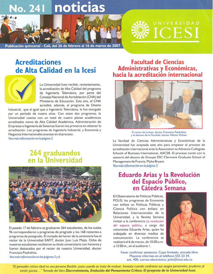 .::Noticias De Icesi - Boletín 241::.