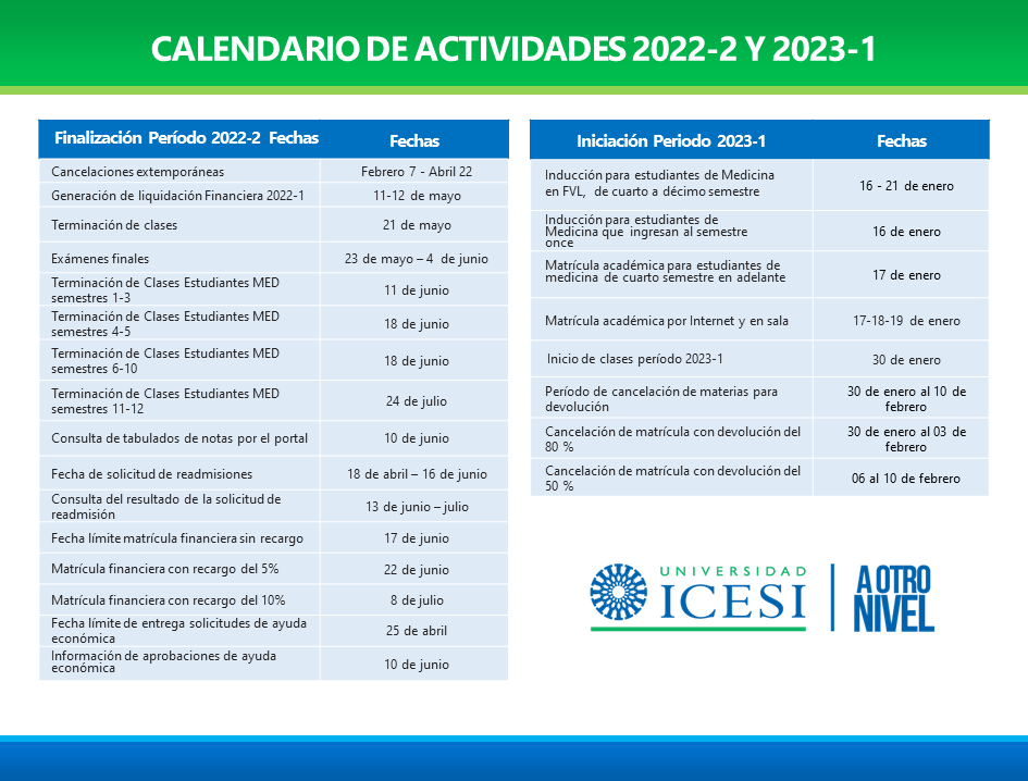 Calendario Acad Mico Portal De Servicios